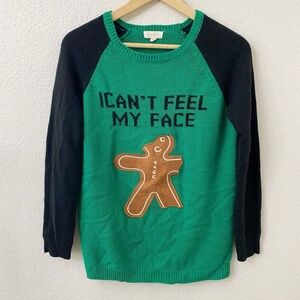Ultra Flirt Christmas Holiday Sweater Womens Size XS Can't Feel My Face